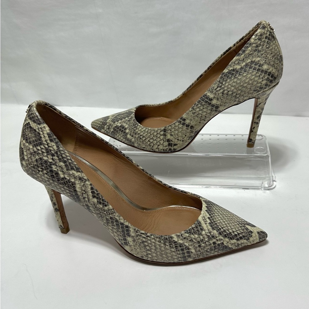 Coach Teddie Pump Womens Size 6.5 B Snake Print Leather Pointed Toe Heels